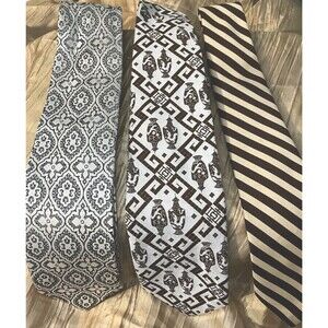 3 Men’s Ties Vintage Neutral Colors Retro The Big Knot Resilio Pesilio Classic